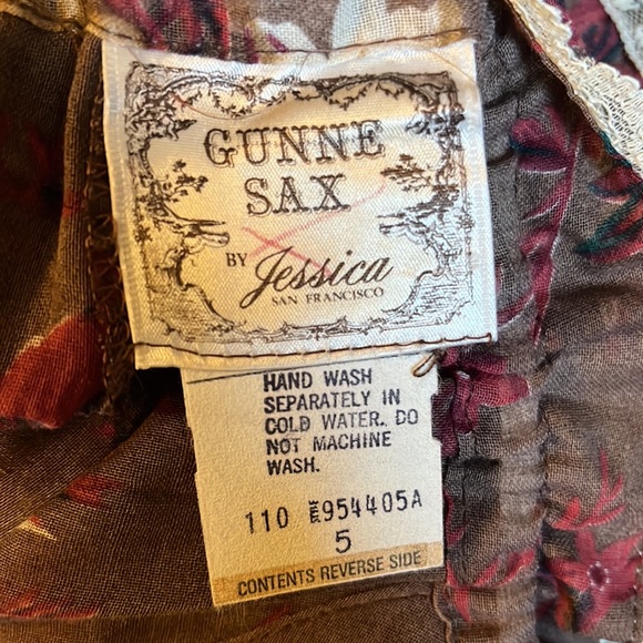 Vintage Gunne Sax A-Line Cotton-Blend Dress Cottagecore/Prairie - Picture 12 of 13
